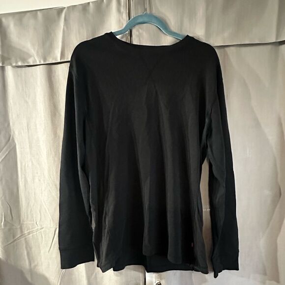 Levi's Black Long Sleeve Tee thermal waffle knit size Large - Picture 1 of 5